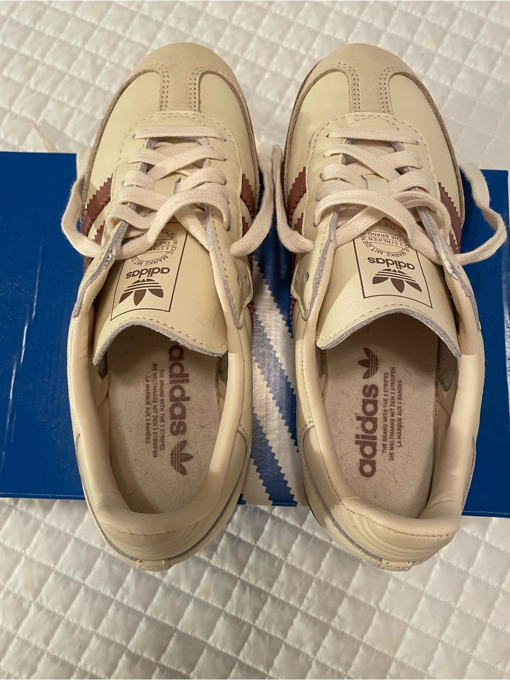 adidas Cream Sneakers with Brown Stripes - Picture 5 of 5
